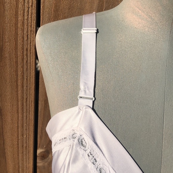 Vintage Nylon Long White Slip Dress - Picture 4 of 11